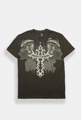 T-shirt imprimé faucheur croix Arsenic