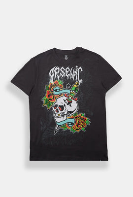 T-shirt imprimé crâne tatouage Arsenic