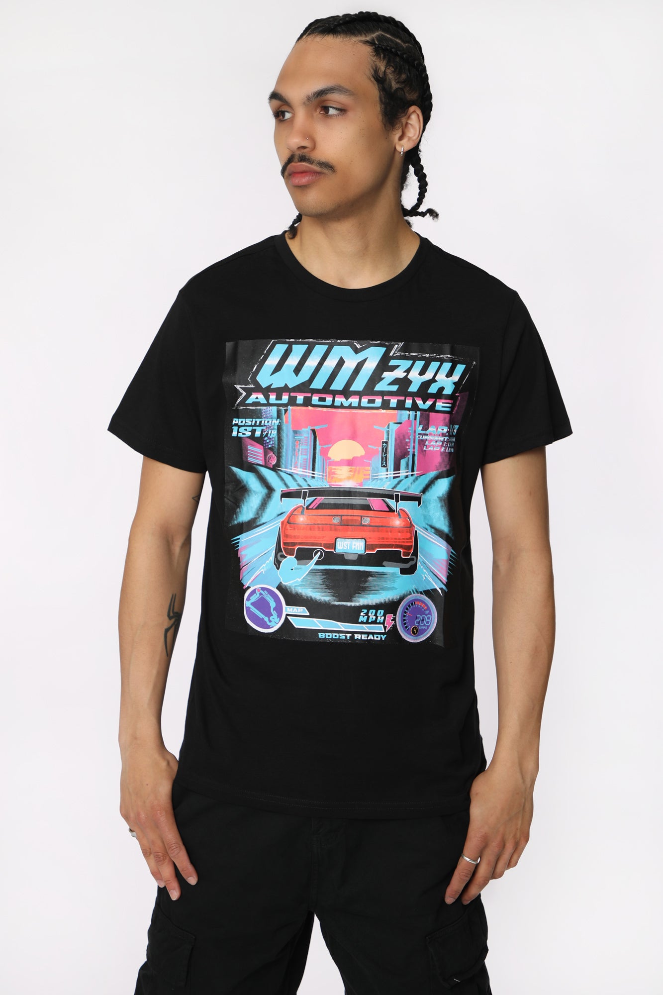 West49 Mens Automotive Racing T-Shirt - Black /