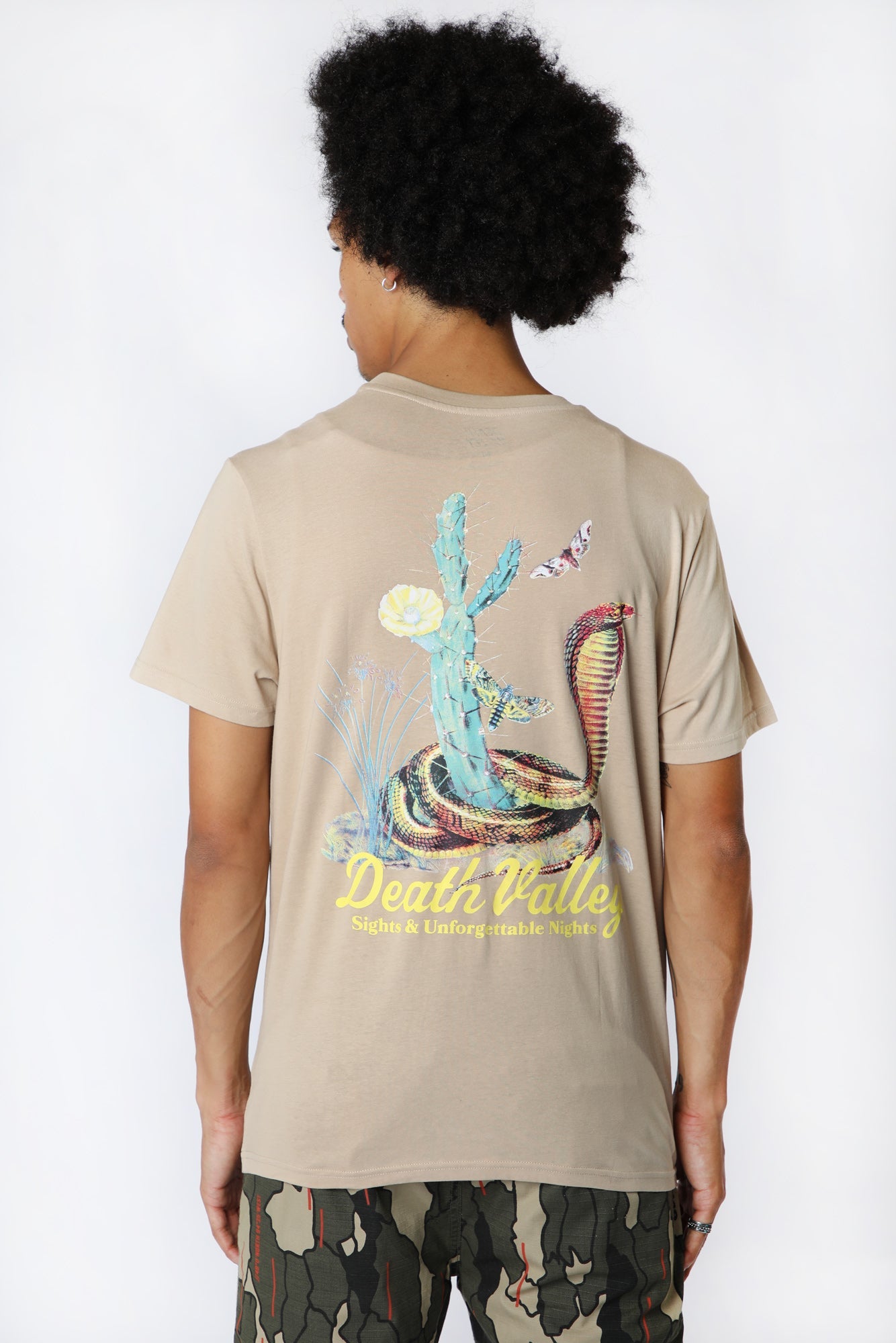 Death Valley Mens Cobra Graphic T-Shirt - Natural /