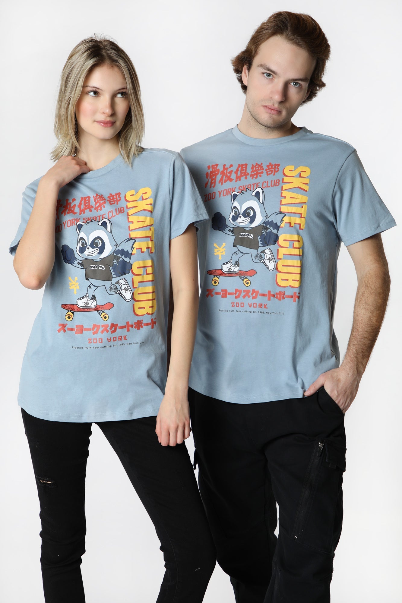 Zoo York Unisex Skate Club T-Shirt - Baby Blue /