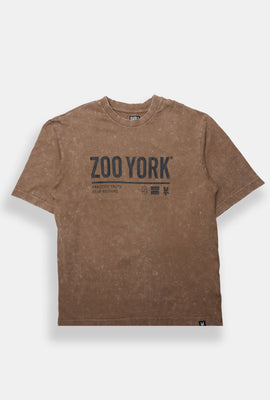 T-shirt surdimensionné délavé imprimé Logo Zoo York