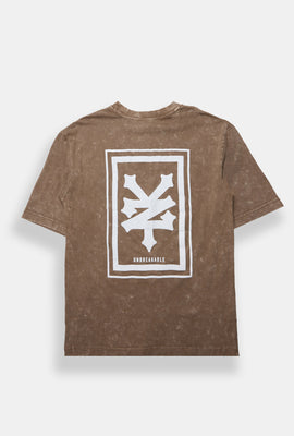 T-shirt surdimensionné délavé imprimé à logo carré Zoo York