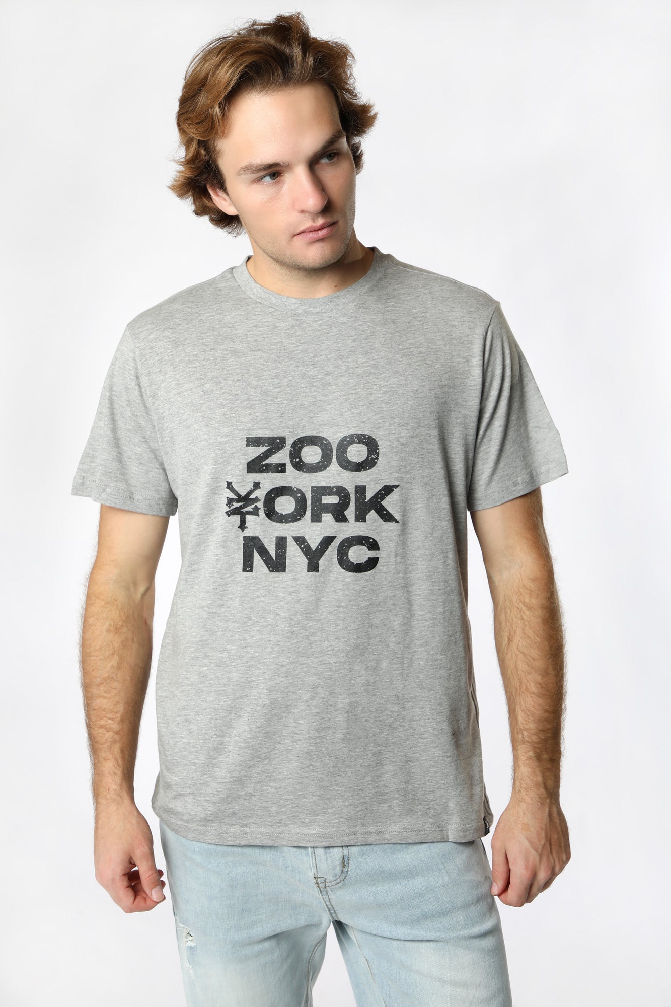 Zoo York Mens NYC Logo Graphic T-Shirt - Heather Grey /