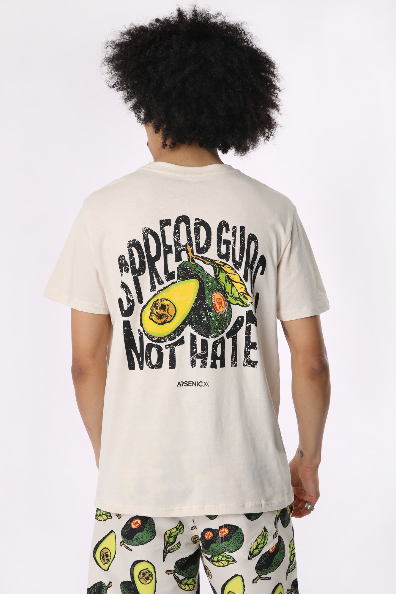 Arsenic Mens Spread Guac Not Hate T-Shirt - Cream /