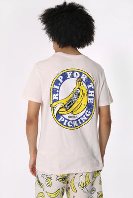 T-Shirt Imprimé Squelette et Banane Arsenic Homme