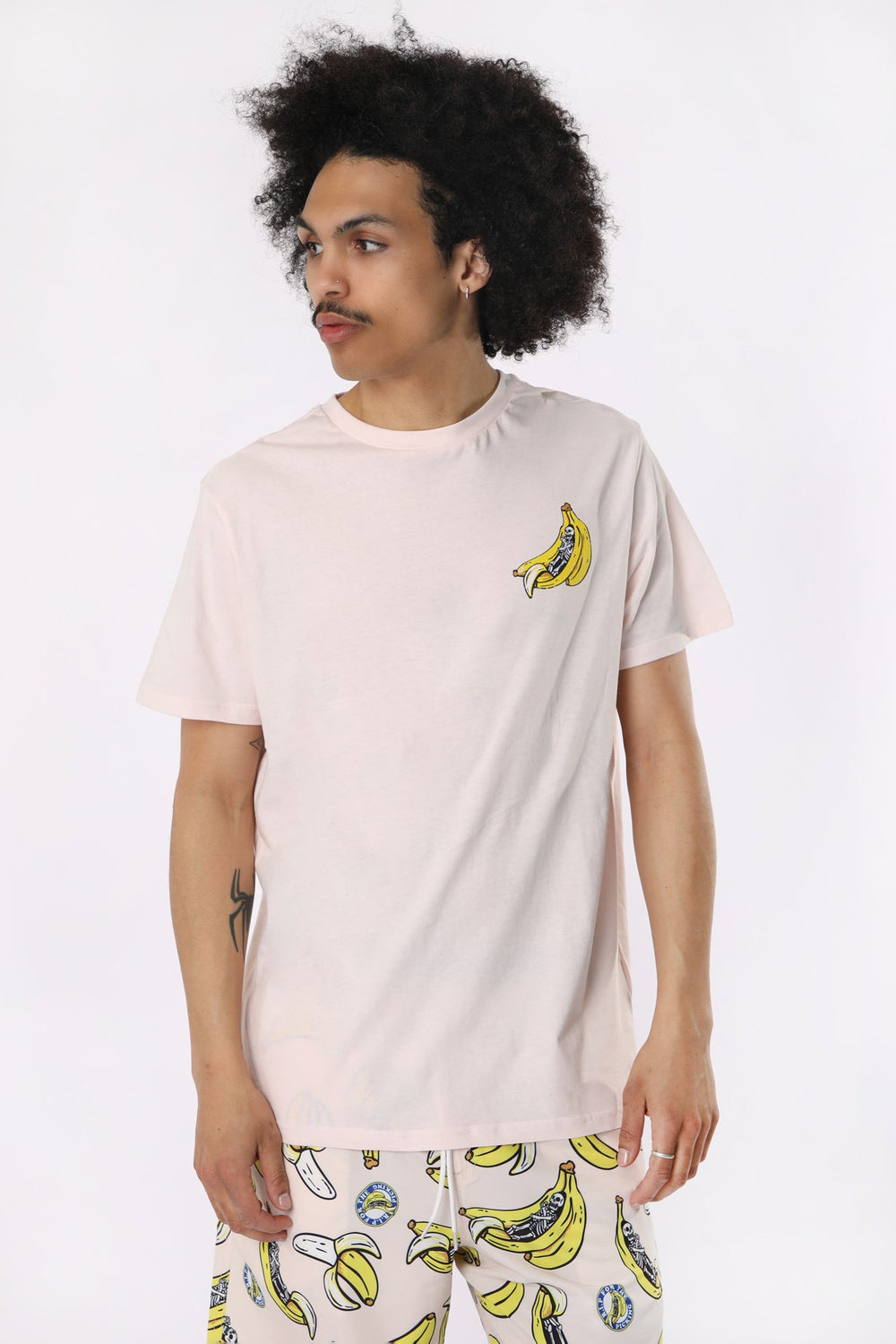 T-Shirt Imprimé Squelette et Banane Arsenic Homme T-Shirt Imprimé Squelette et Banane Arsenic Homme