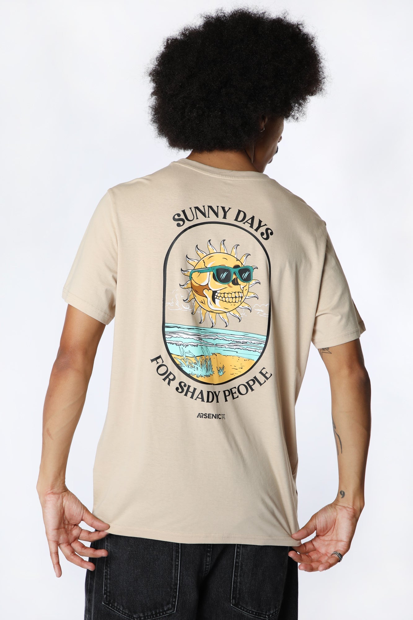 Arsenic Mens Sunny Days Graphic T-Shirt - Natural /