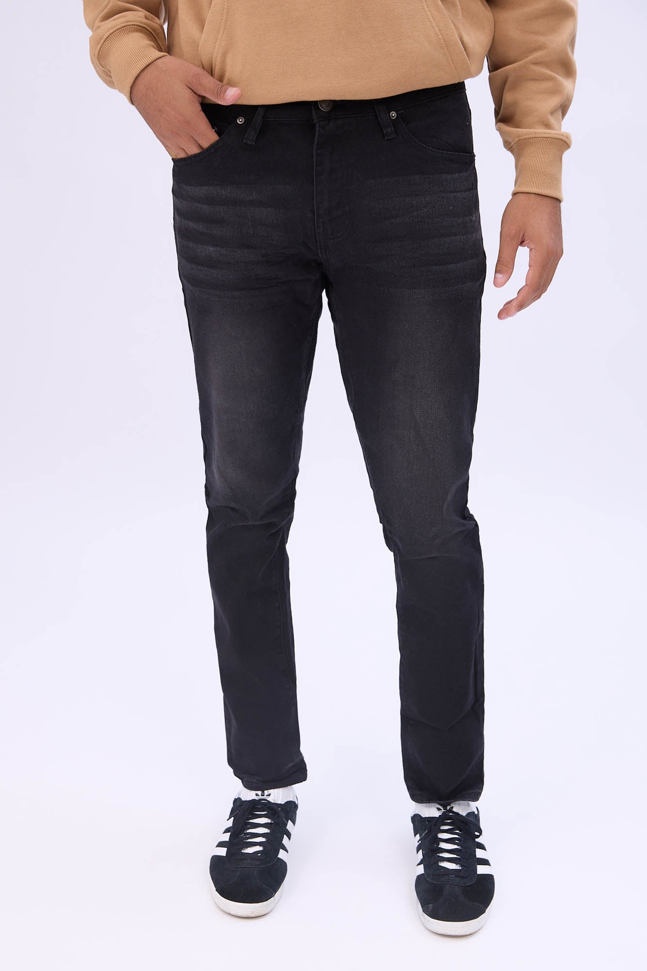 Mens Black Wash Skinny Jeans