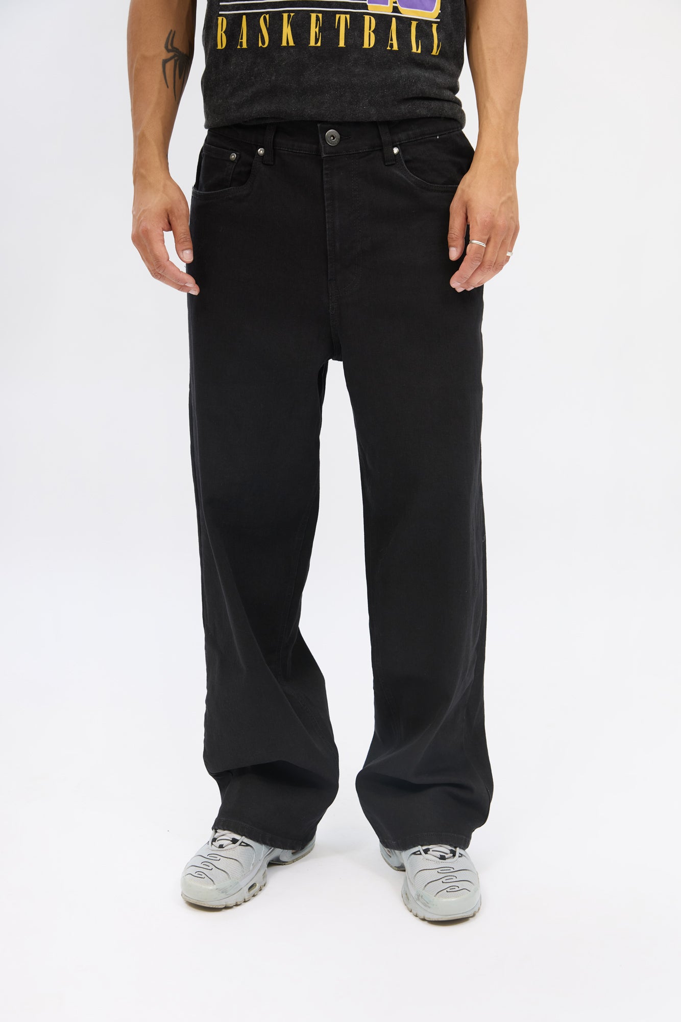 Arsenic Mens Baggy Black Jeans - /