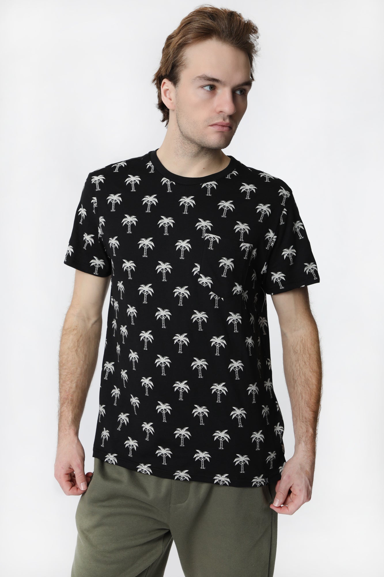 Arsenic Mens Palm Skull Pocket T-Shirt - Black /