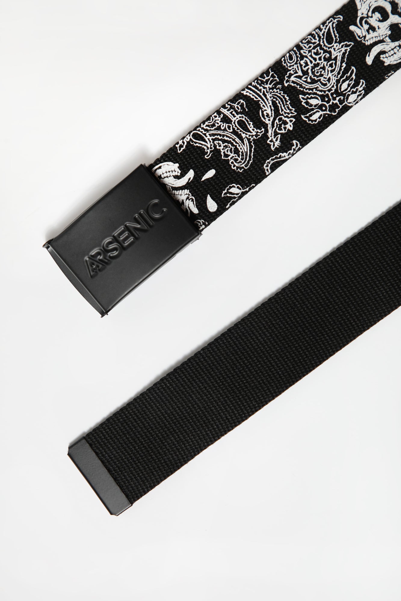 Arsenic Mens Printed Web Belt - Black /