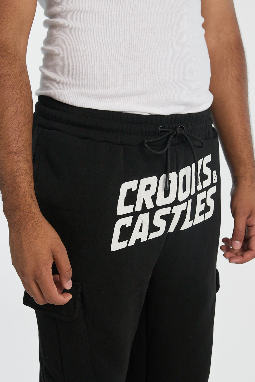 Mens Crooks & Castles Racing Cargo Sweatpant Mens Crooks & Castles Racing Cargo Sweatpant