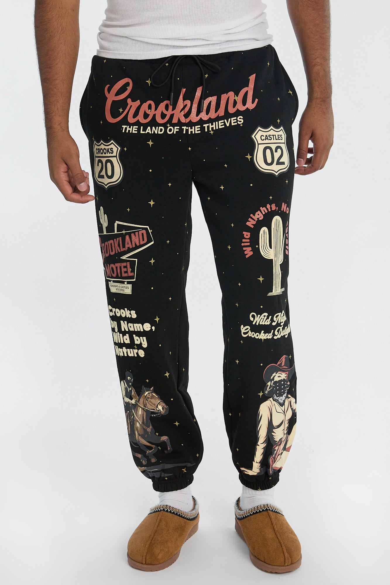 Mens Crooks & Castles Crookland Sweatpant - Black /