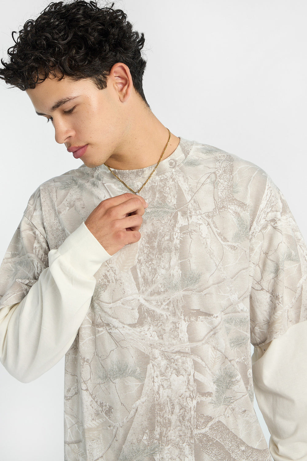 Zoo York Mens Camo Layered Long-Sleeve Tee Zoo York Mens Camo Layered Long-Sleeve Tee