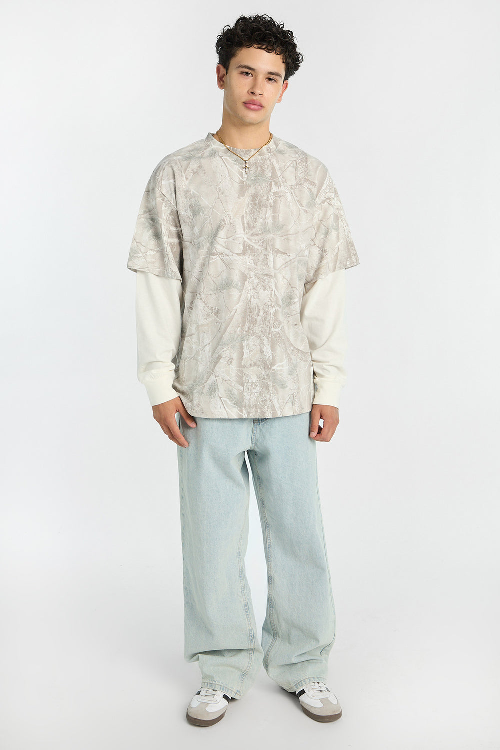 Zoo York Mens Camo Layered Long-Sleeve Tee Zoo York Mens Camo Layered Long-Sleeve Tee
