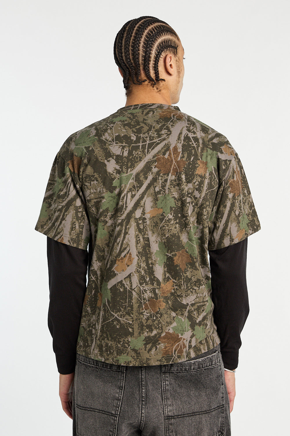 Zoo York Mens Camo Layered Long-Sleeve Tee Zoo York Mens Camo Layered Long-Sleeve Tee