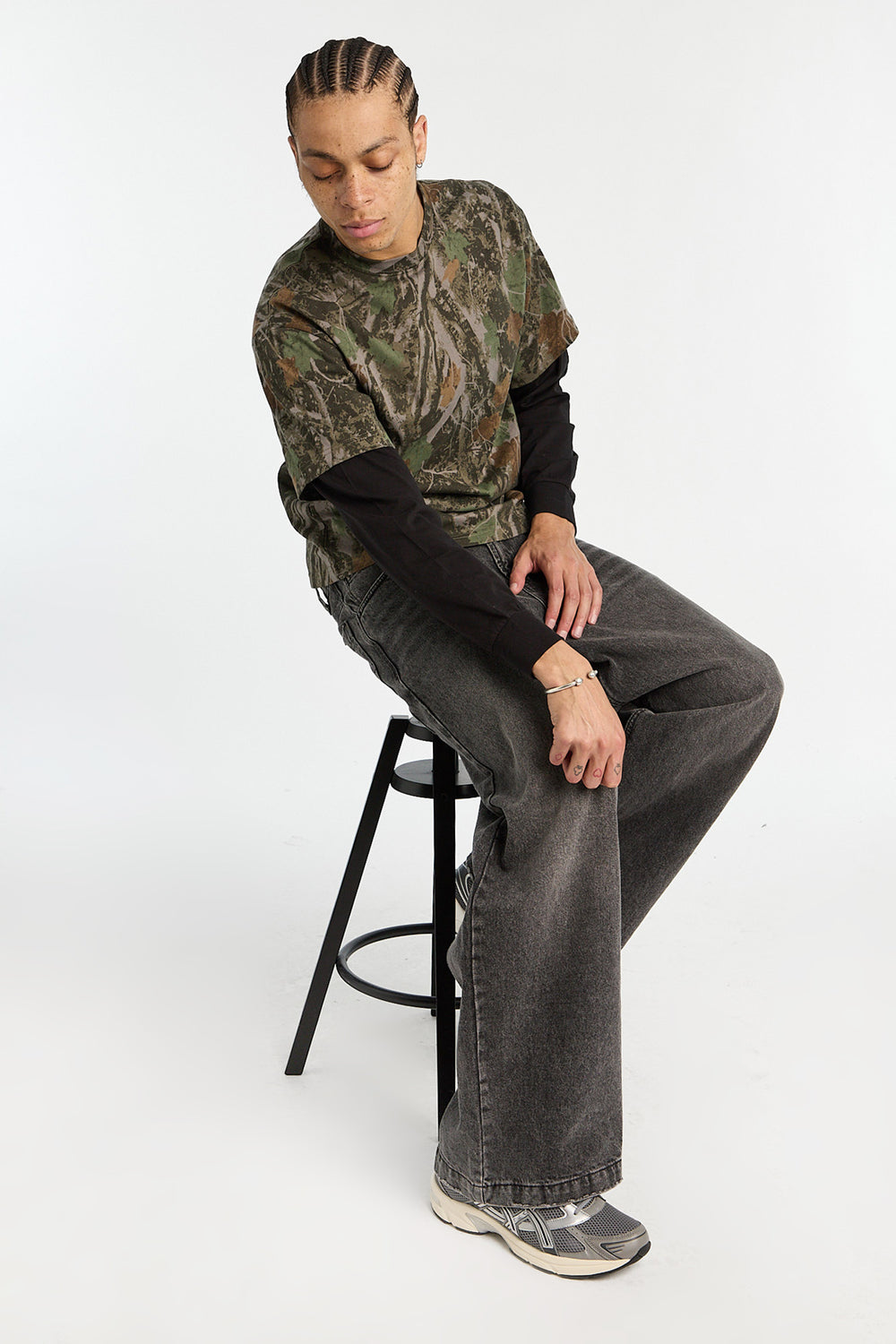Zoo York Mens Camo Layered Long-Sleeve Tee Zoo York Mens Camo Layered Long-Sleeve Tee
