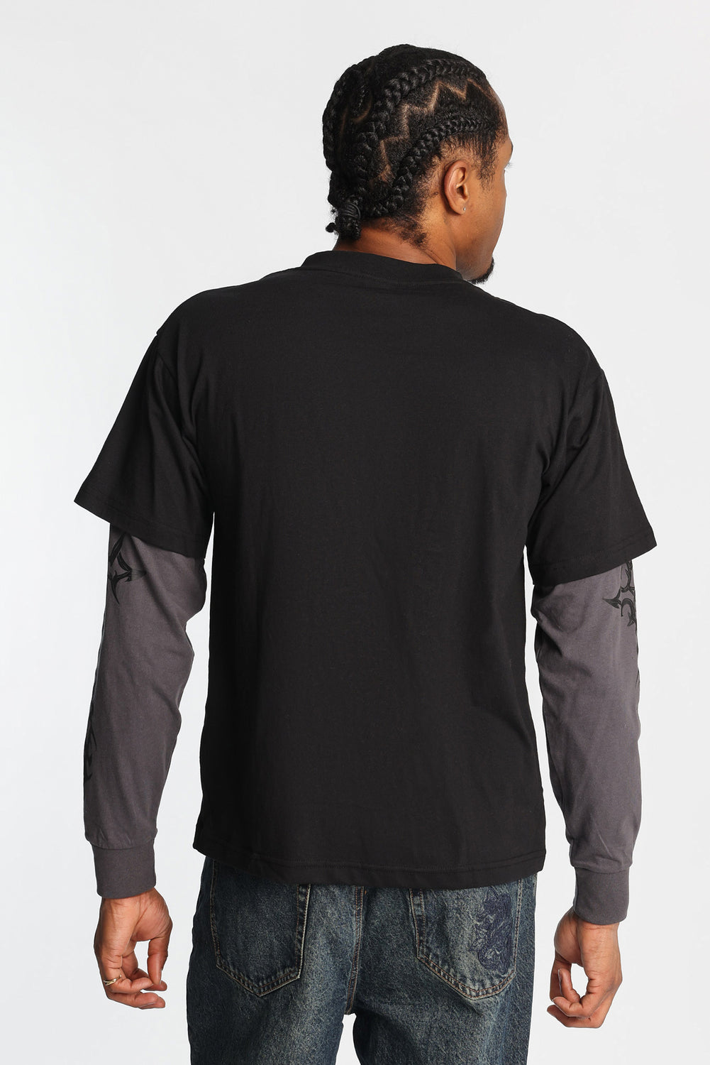 Arsenic Skull Graphic Long Sleeve 2-Fer Tee Arsenic Skull Graphic Long Sleeve 2-Fer Tee