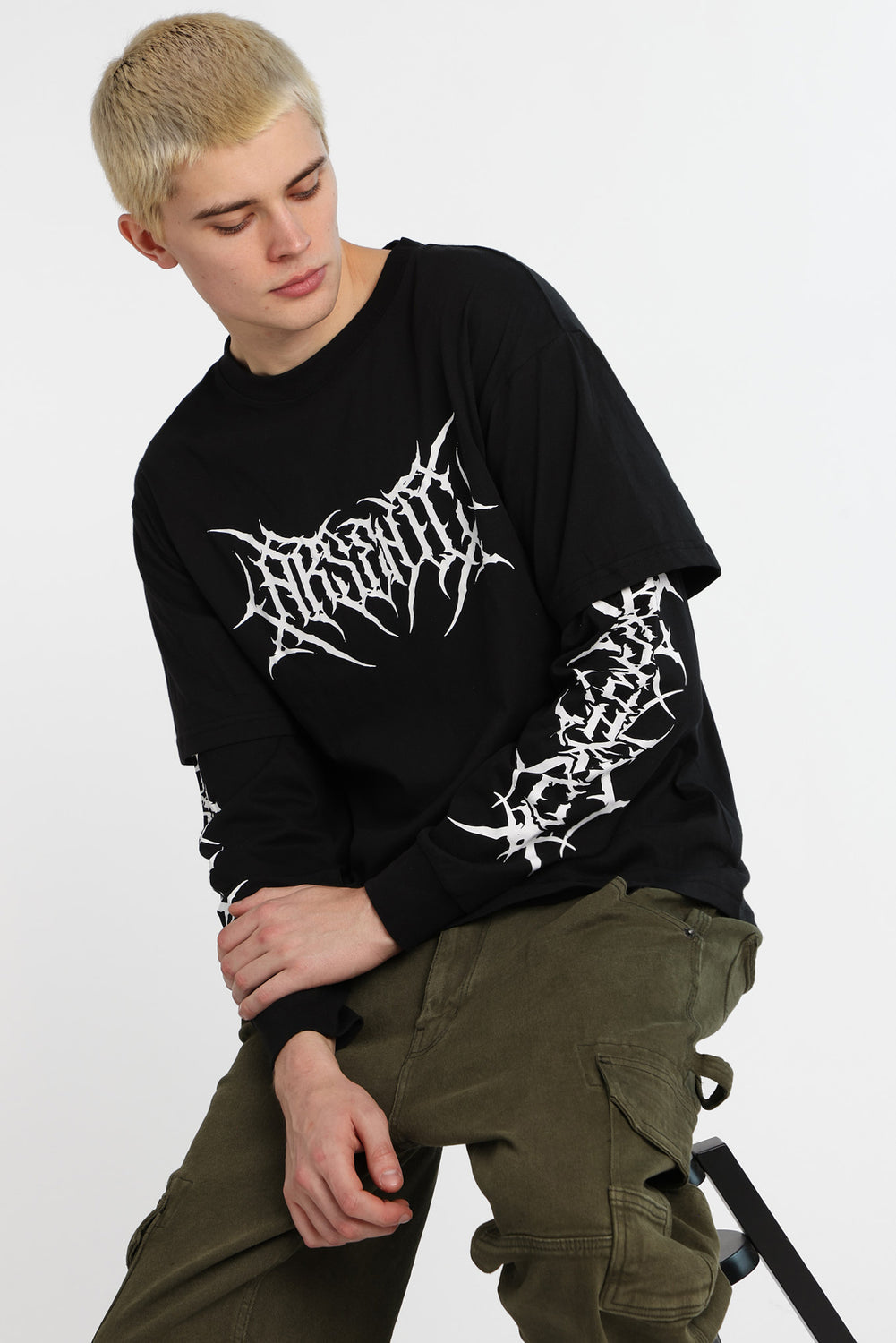 Arsenic Gothic Logo Long Sleeve 2-Fer Tee Arsenic Gothic Logo Long Sleeve 2-Fer Tee