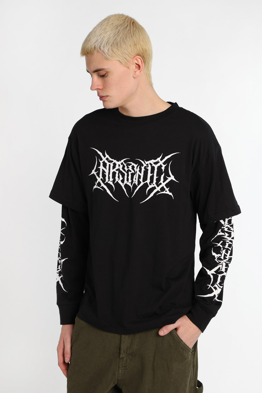 Arsenic Gothic Logo Long Sleeve 2-Fer Tee Arsenic Gothic Logo Long Sleeve 2-Fer Tee
