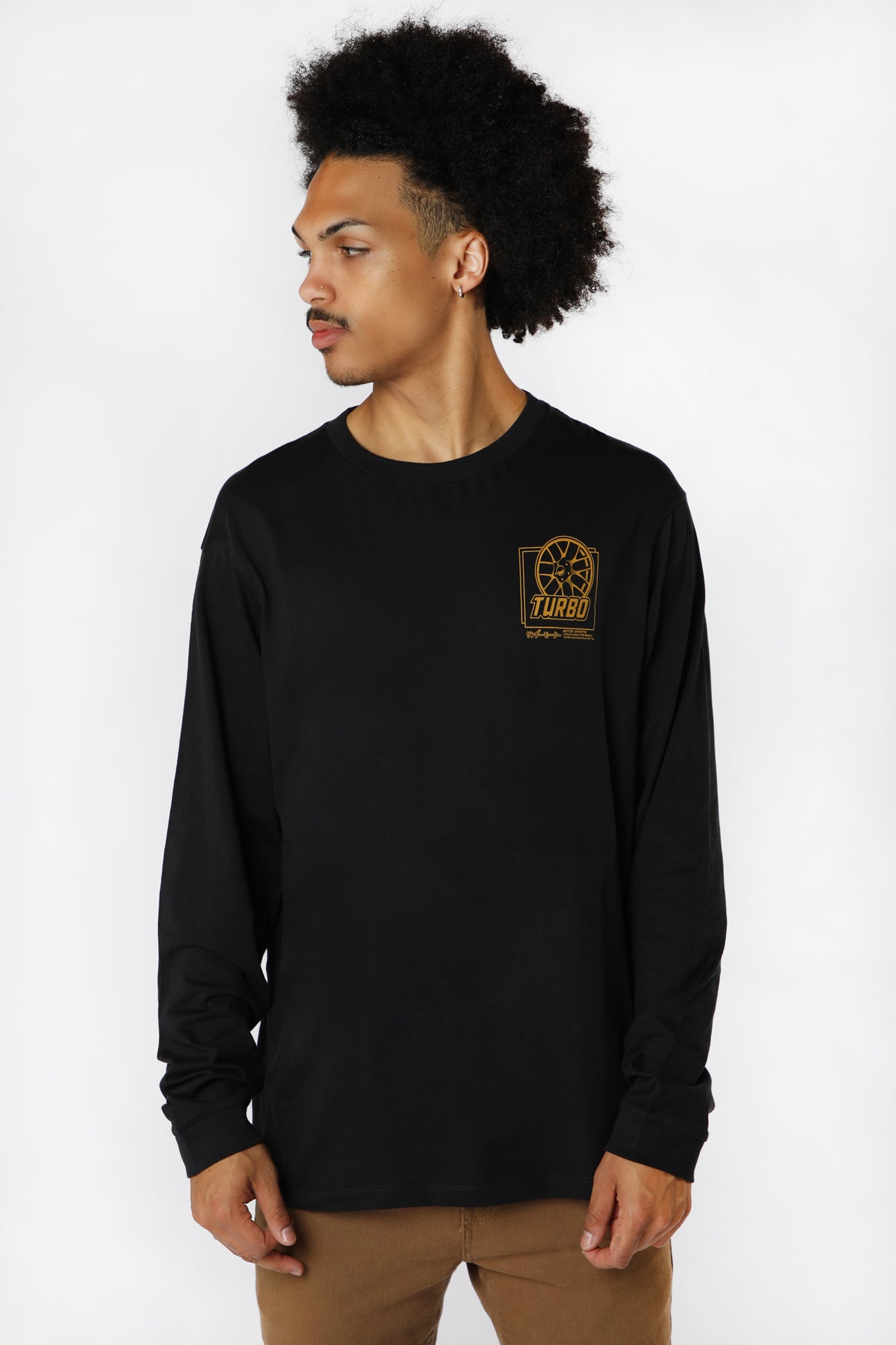 West49 Mens Graphic Turbo Long Sleeve Top - Black /