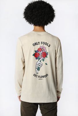 Arsenic Mens Only Fools Get Flowers Long Sleeve Top