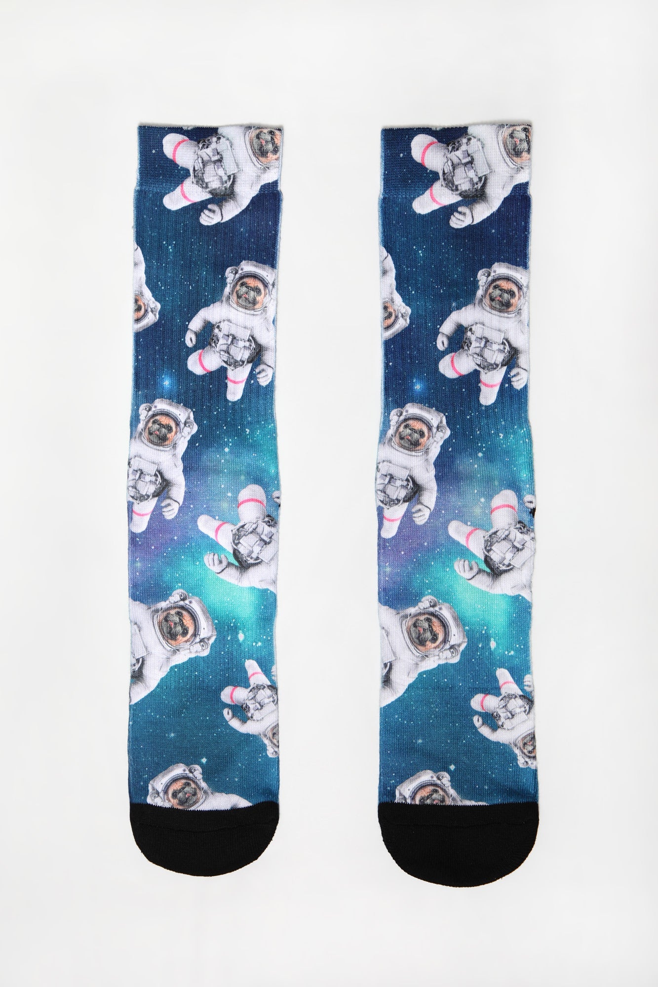Zoo York Mens Astronaut Pugs Crew Socks - Green / O/S