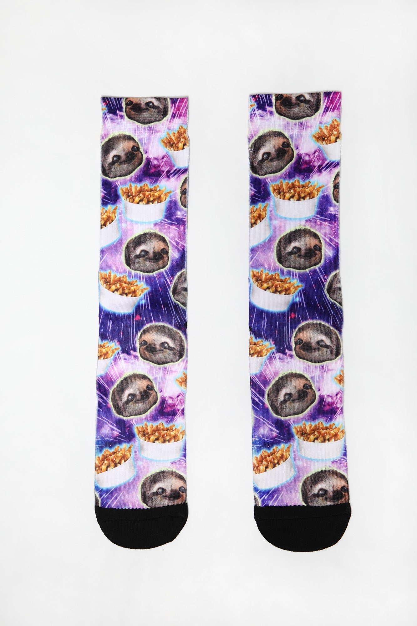 Zoo York Mens Sloths & Poutine Crew Socks - Purple / O/S