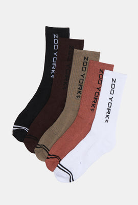 Zoo York Mens 5-Pack Athletic Crew Socks