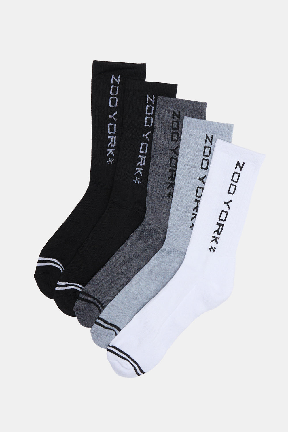 Zoo York Mens 5-Pack Athletic Crew Socks Zoo York Mens 5-Pack Athletic Crew Socks