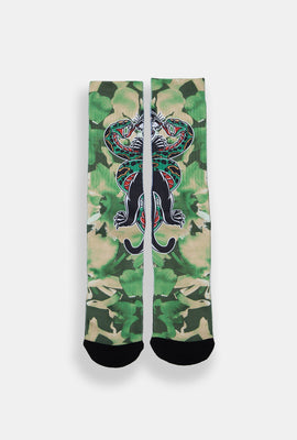 Arsenic Jaguar & Cobra Printed Crew Socks