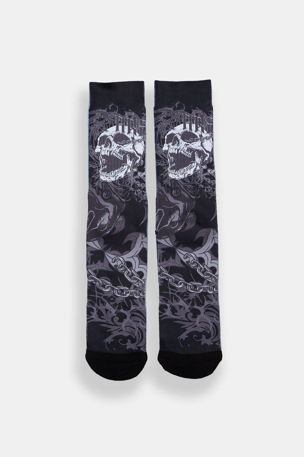 Arsenic Screaming Skull Printed Crew Socks Arsenic Screaming Skull Printed Crew Socks