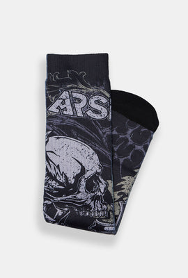 Chaussettes imprimées crâne Arsenic