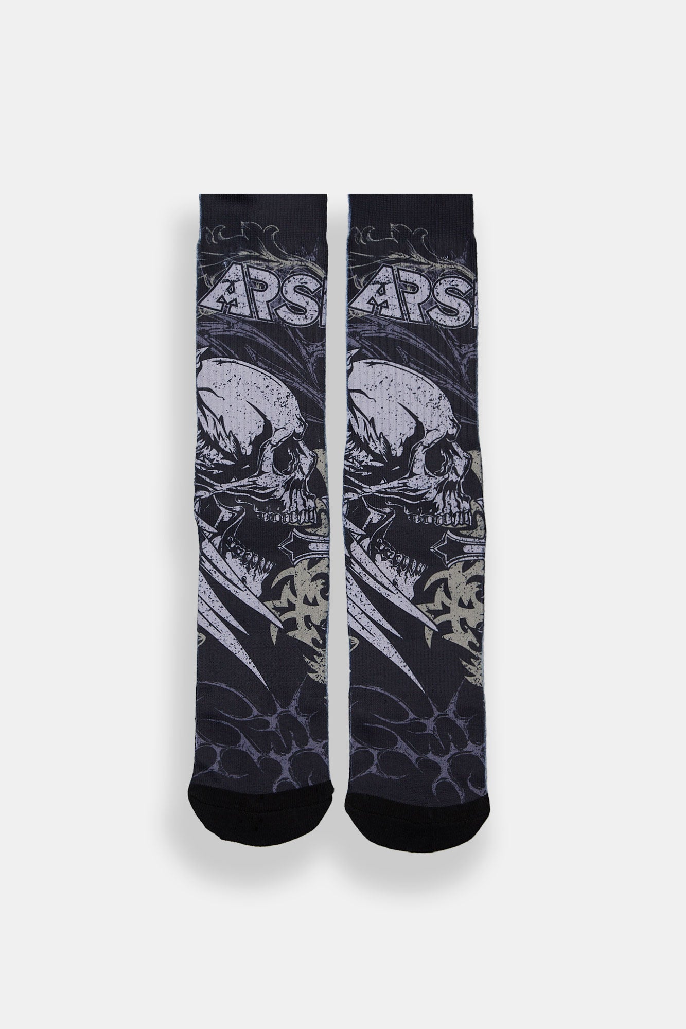 Arsenic Skull Printed Crew Socks - Black / O/S