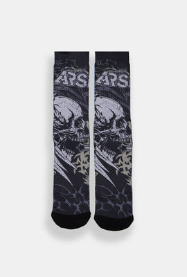 Arsenic Skull Printed Crew Socks