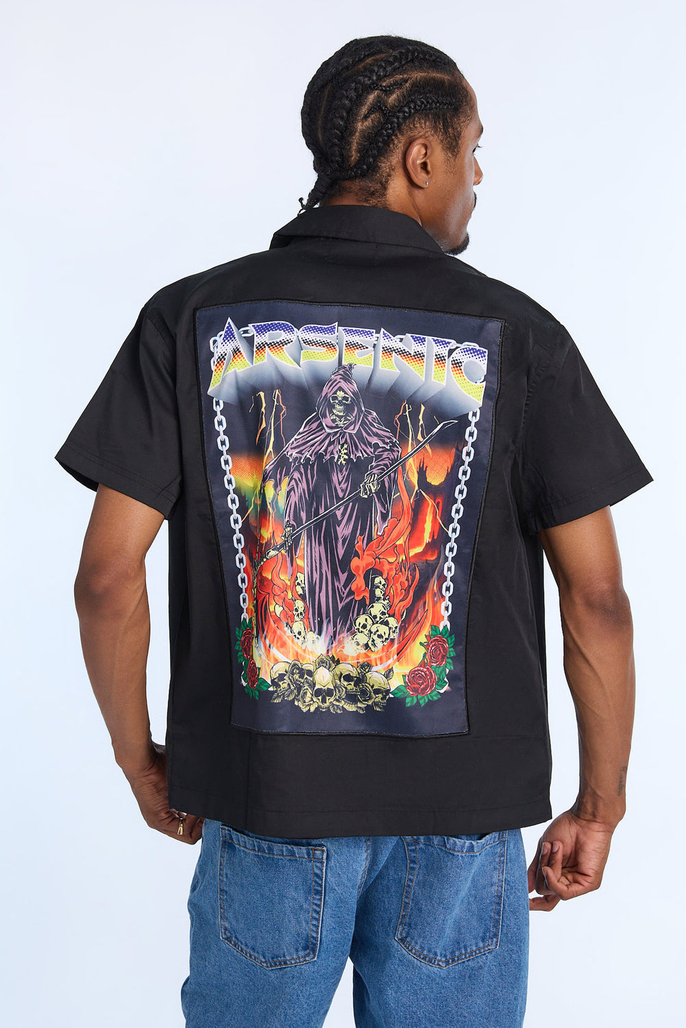 Arsenic Mens Burning Reaper Twill Button-Up Arsenic Mens Burning Reaper Twill Button-Up