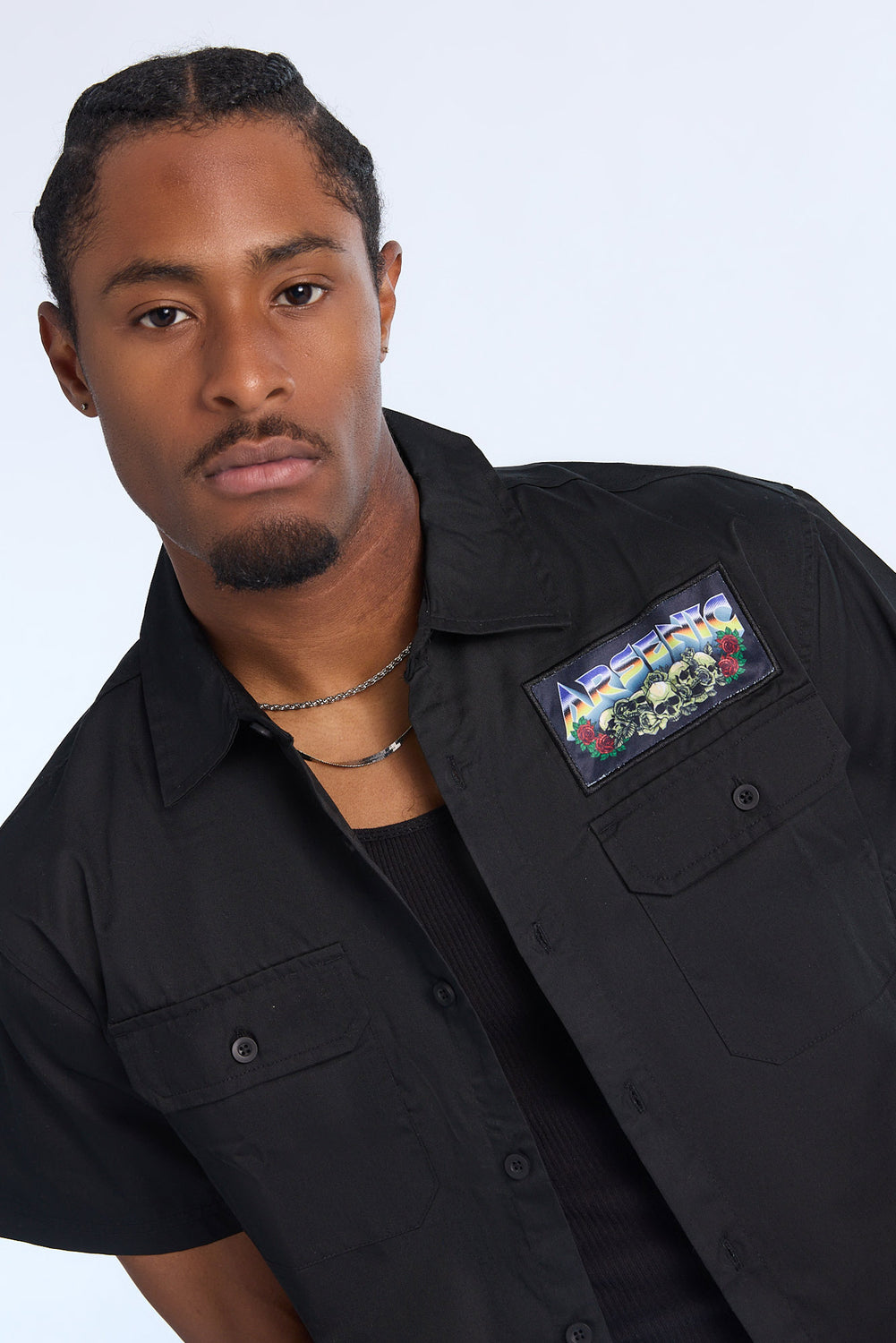 Arsenic Mens Burning Reaper Twill Button-Up Arsenic Mens Burning Reaper Twill Button-Up