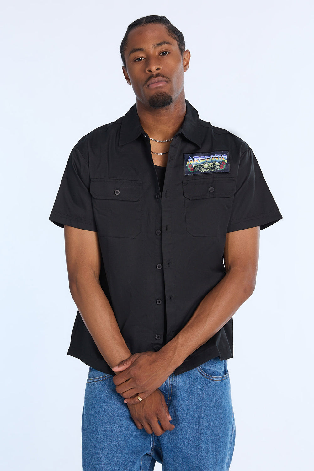Arsenic Mens Burning Reaper Twill Button-Up Arsenic Mens Burning Reaper Twill Button-Up
