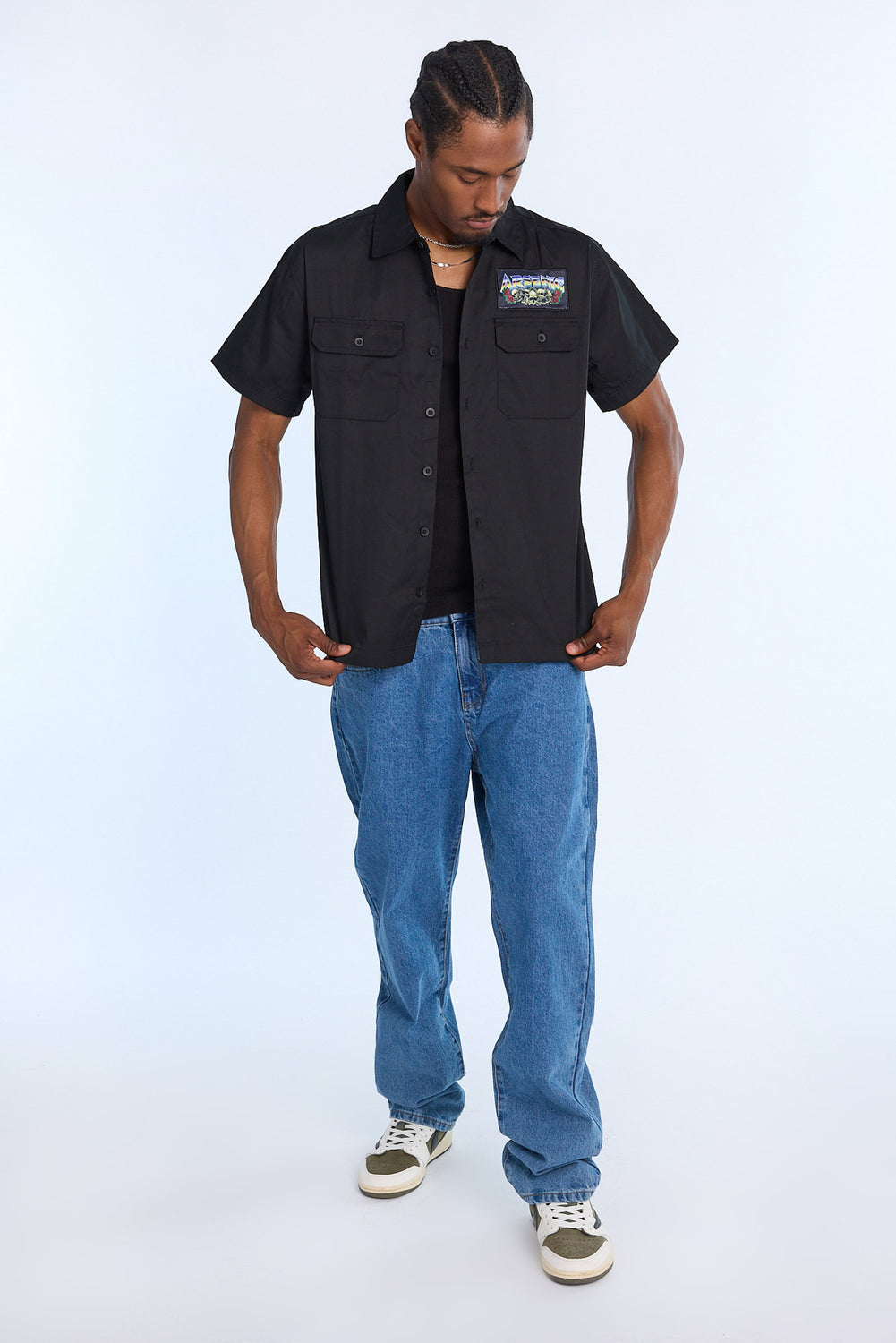 Arsenic Mens Burning Reaper Twill Button-Up Arsenic Mens Burning Reaper Twill Button-Up