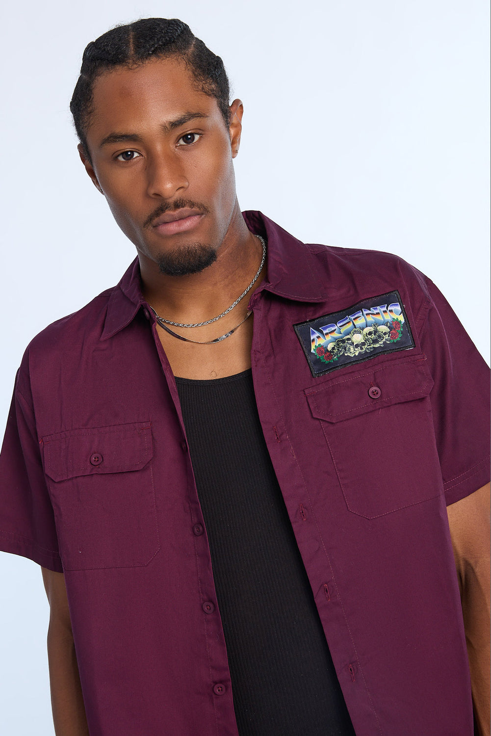 Arsenic Mens Burning Reaper Twill Button-Up Arsenic Mens Burning Reaper Twill Button-Up