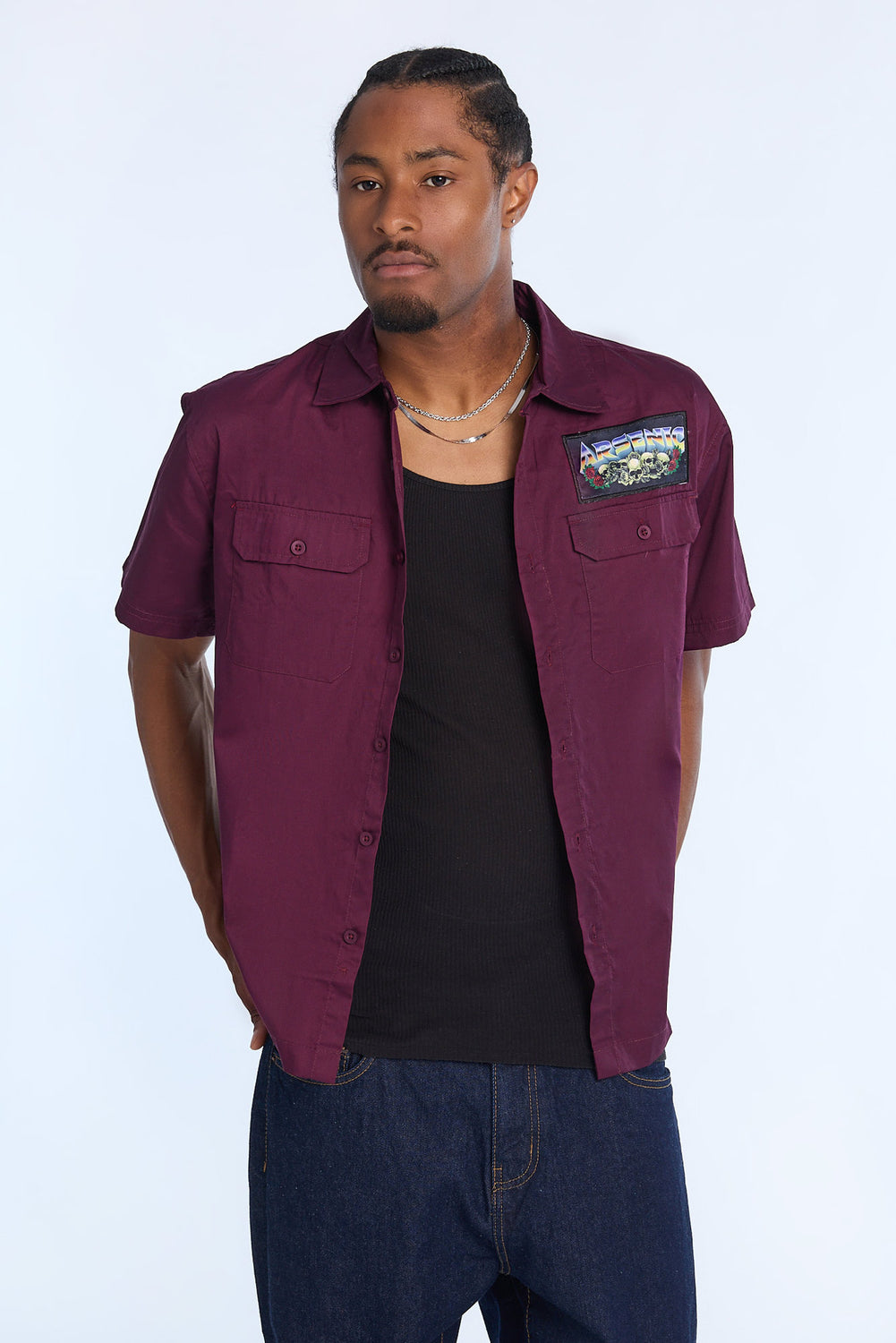 Arsenic Mens Burning Reaper Twill Button-Up Arsenic Mens Burning Reaper Twill Button-Up