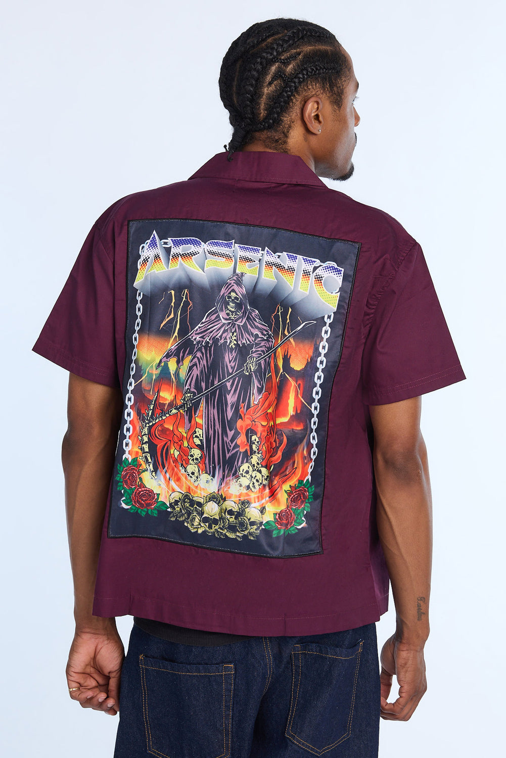 Arsenic Mens Burning Reaper Twill Button-Up Arsenic Mens Burning Reaper Twill Button-Up