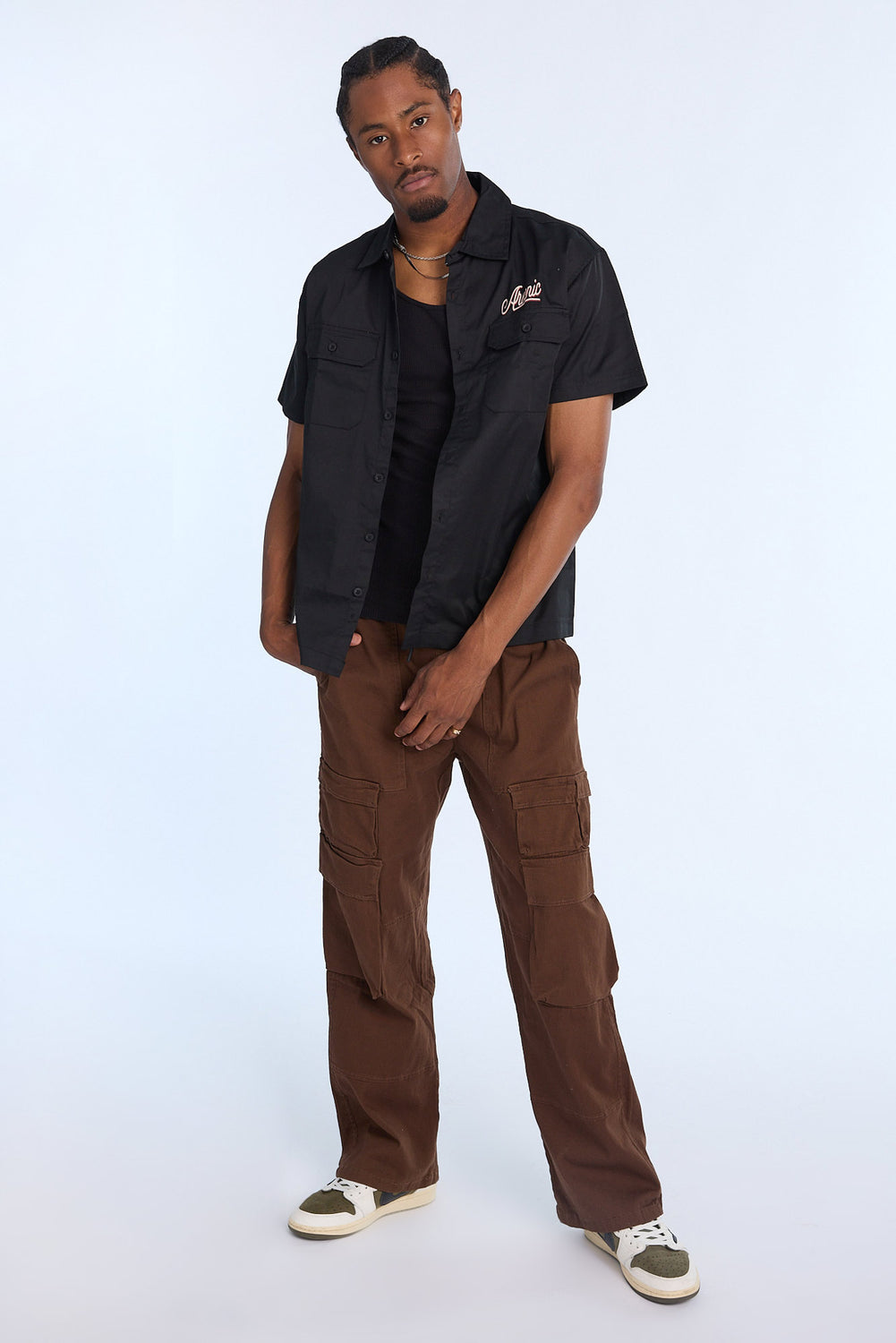 Arsenic Mens Panther & Snake Twill Button-Up Arsenic Mens Panther & Snake Twill Button-Up