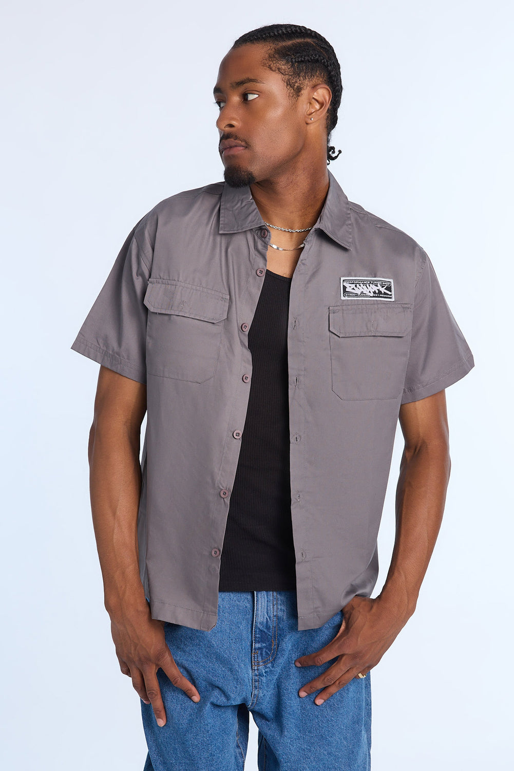 Zoo York Mens Performance Shop Twill Button-Up Zoo York Mens Performance Shop Twill Button-Up