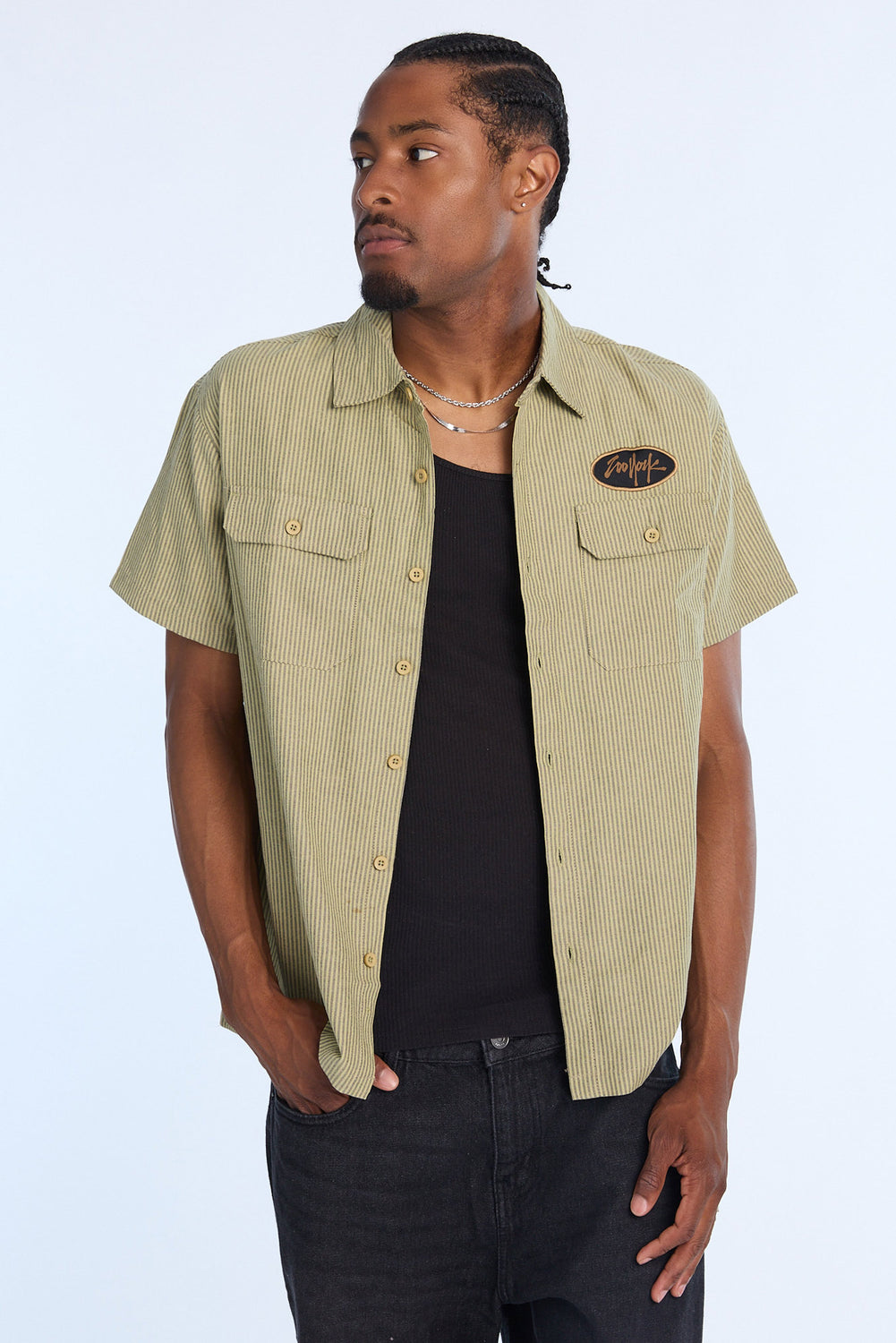 Chemise en sergé avec écusson ovale Zoo York homme Chemise en sergé avec écusson ovale Zoo York homme