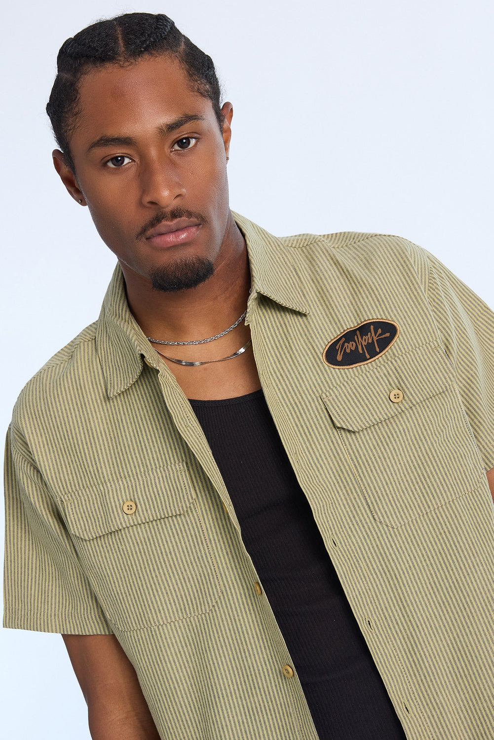 Chemise en sergé avec écusson ovale Zoo York homme Chemise en sergé avec écusson ovale Zoo York homme