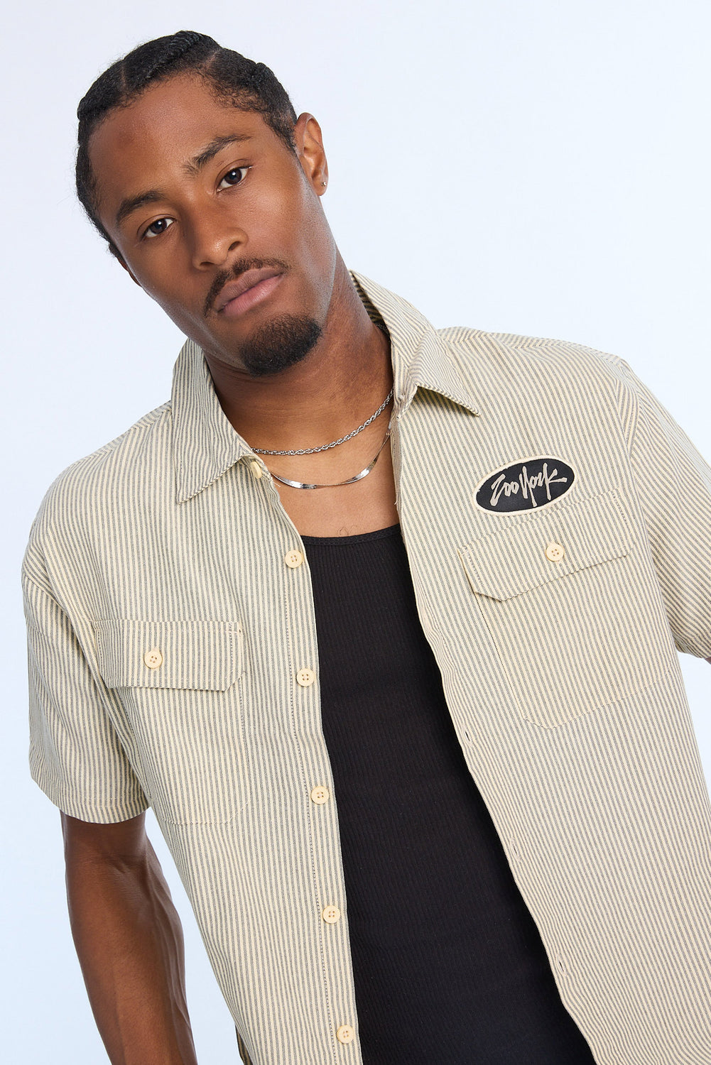 Chemise en sergé avec écusson ovale Zoo York homme Chemise en sergé avec écusson ovale Zoo York homme