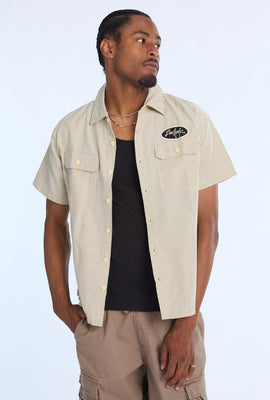Zoo York Mens Oval Patch Logo Twill Button-Up