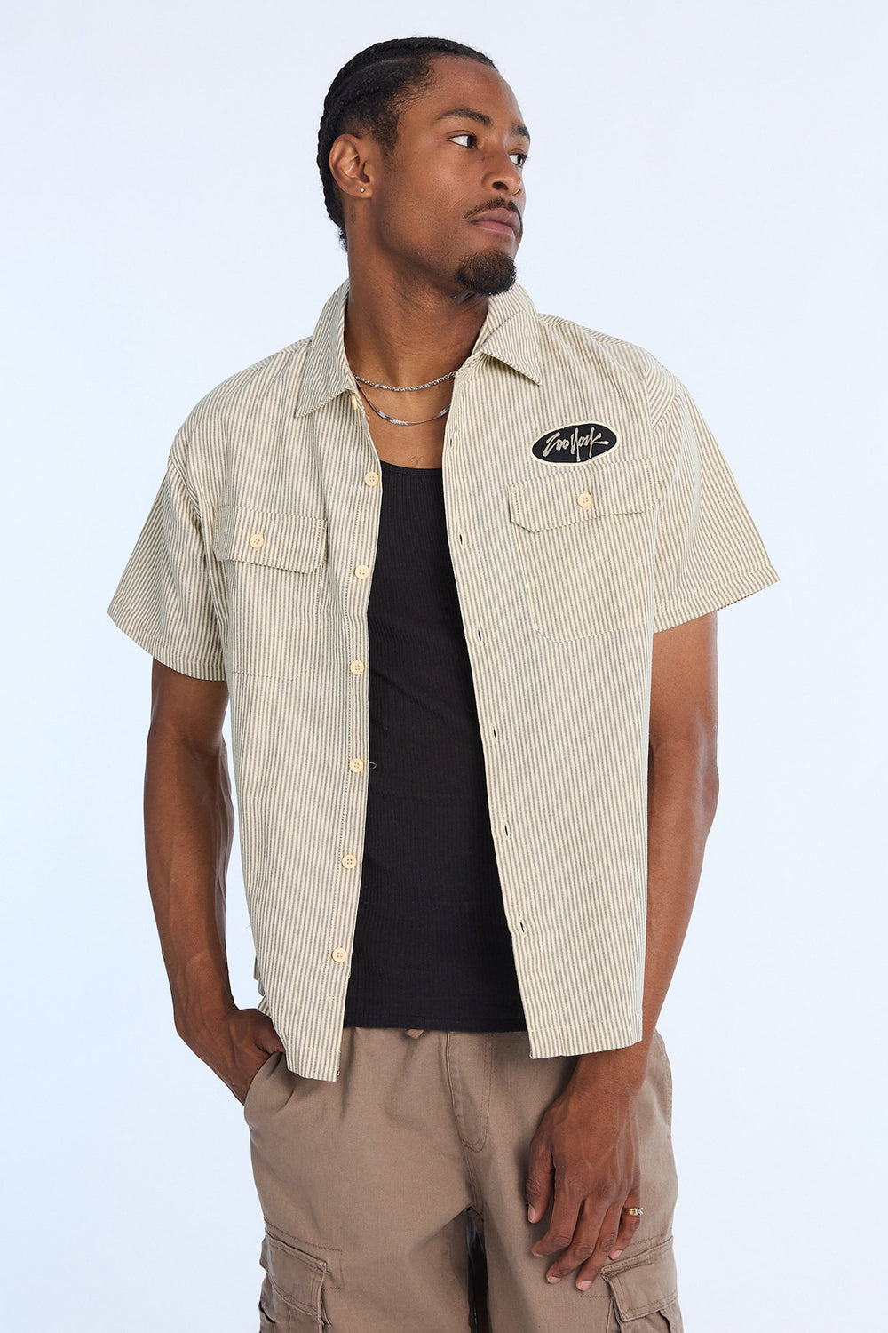 Chemise en sergé avec écusson ovale Zoo York homme Chemise en sergé avec écusson ovale Zoo York homme